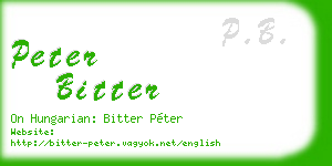 peter bitter business card