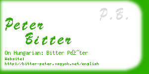 peter bitter business card